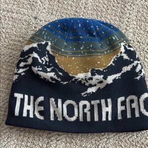 The North Face Kids' Blue and Gold Beanie